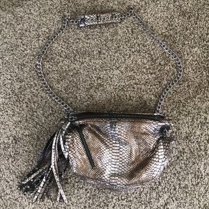Botkier Silver & Gold crossbody with tassel pull